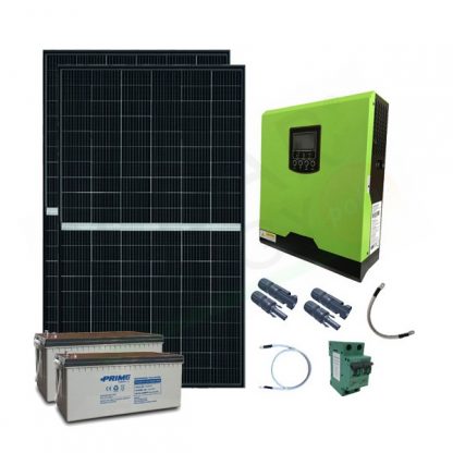 KIT FOTOVOLTAICO OFF-GRID 750 W 24V CON BATTERIE AGM 400 AH