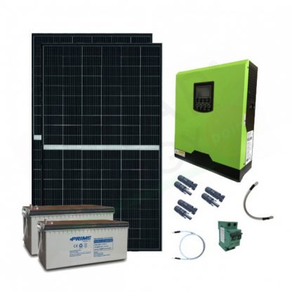 KIT FOTOVOLTAICO OFF-GRID 1125 W 24V CON BATTERIE AGM 400 AH