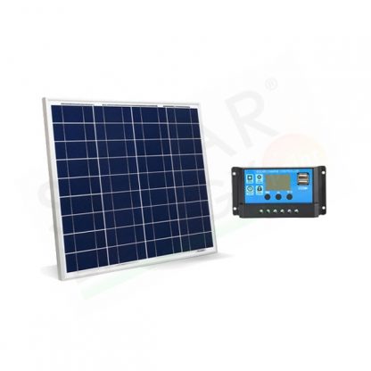 KIT SOLARE CAMPER 50W 12V - MODULO FOTOVOLTAICO 50W E REGOLATORE 10A PWM