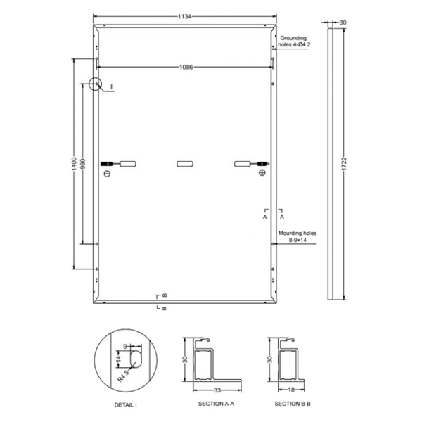 YL405M – Modulo fotovoltaico monocristallino 24 V 405 W